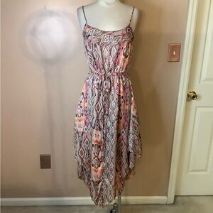 Banana Republic Pink Multi-Color Midi Dress